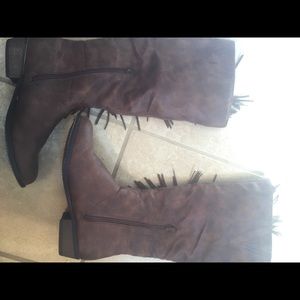 tall fringed boots